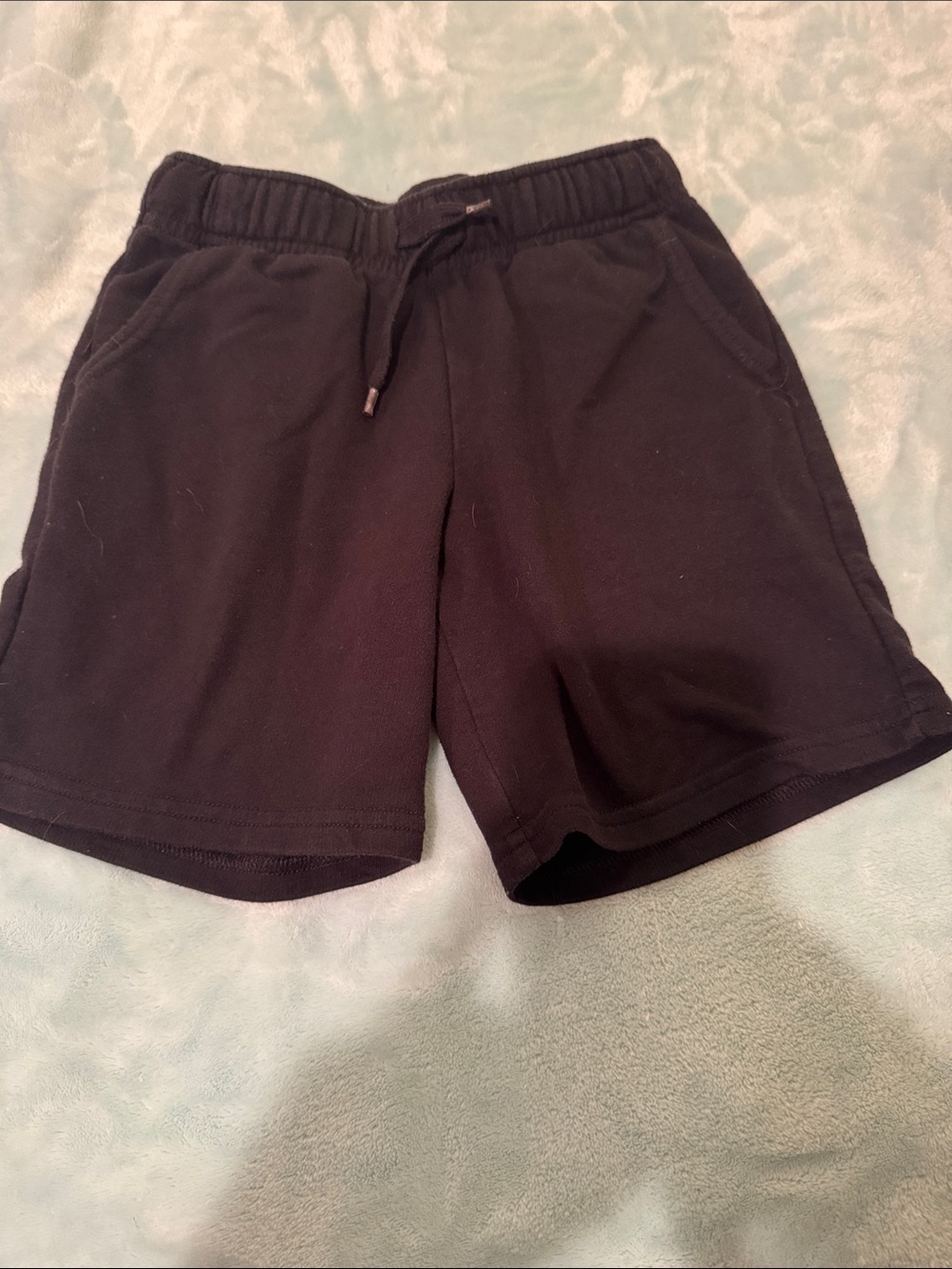 Boys Black Casual Drawstring Shorts